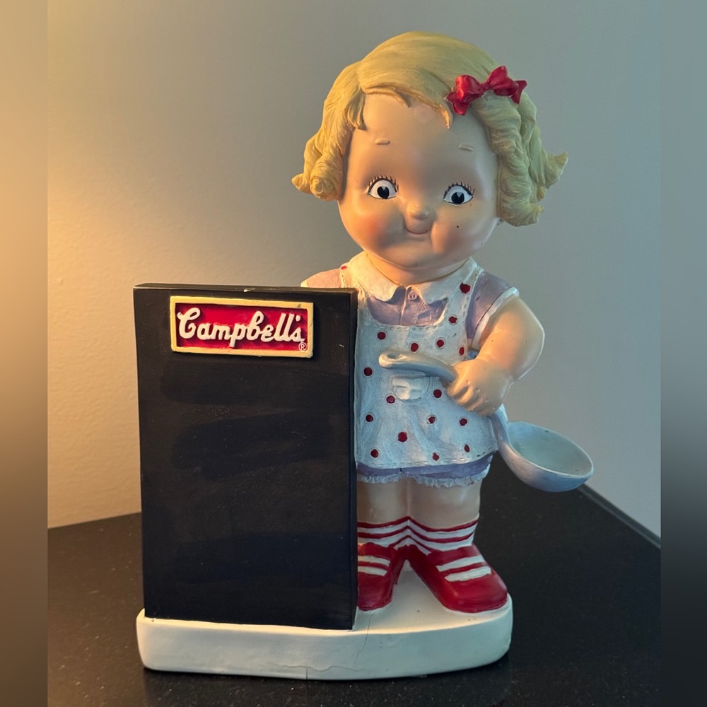 2004, Girl Figurine Depicts a Charming, Campbell's Soup, Children's Bank. G13*5